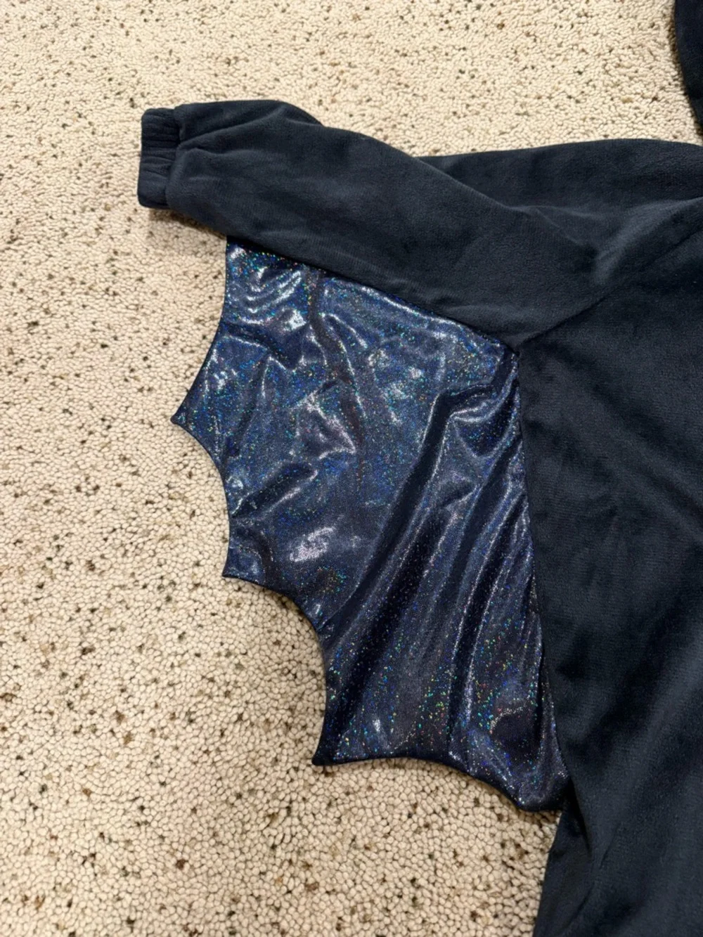 Target Black Bat Jumpsuit with Shimmer Blue Wings - Picture 4 of 5